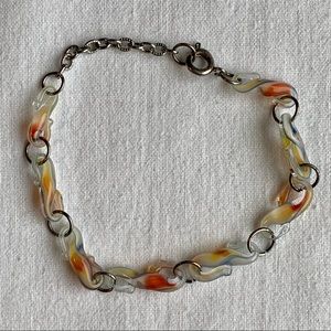 Vintage Italian Glass Swirl Beads Bracelet